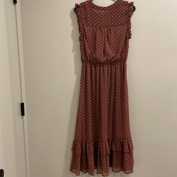 Moon River maxi dress. Mauve/dark rose color. Medium - Picture 4 of 6